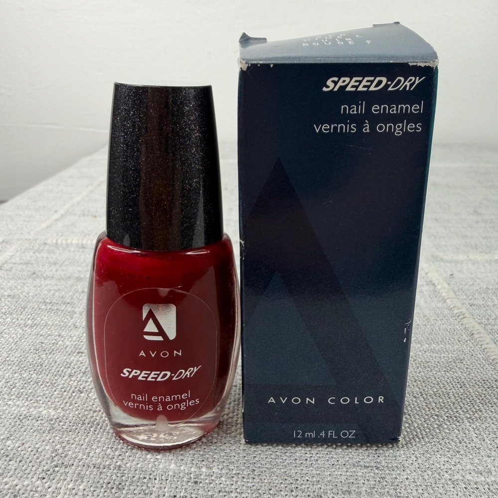 Avon Speed Dry Red Wine Nail Enamel Polish New Old Stock